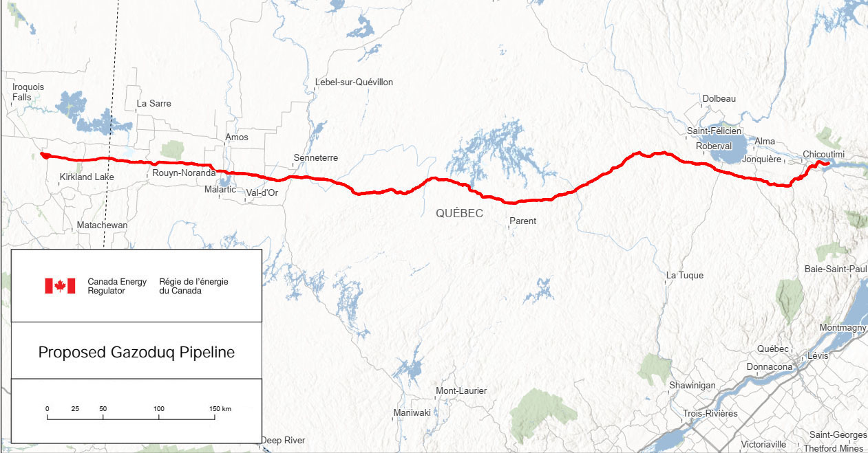 Map showing the proposed Gazoduq Pipeline Route