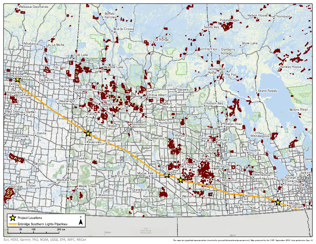 Enbridge Southern Lights GP Inc., on behalf of Enbridge Southern Lights LP – Line 13 Expansion map