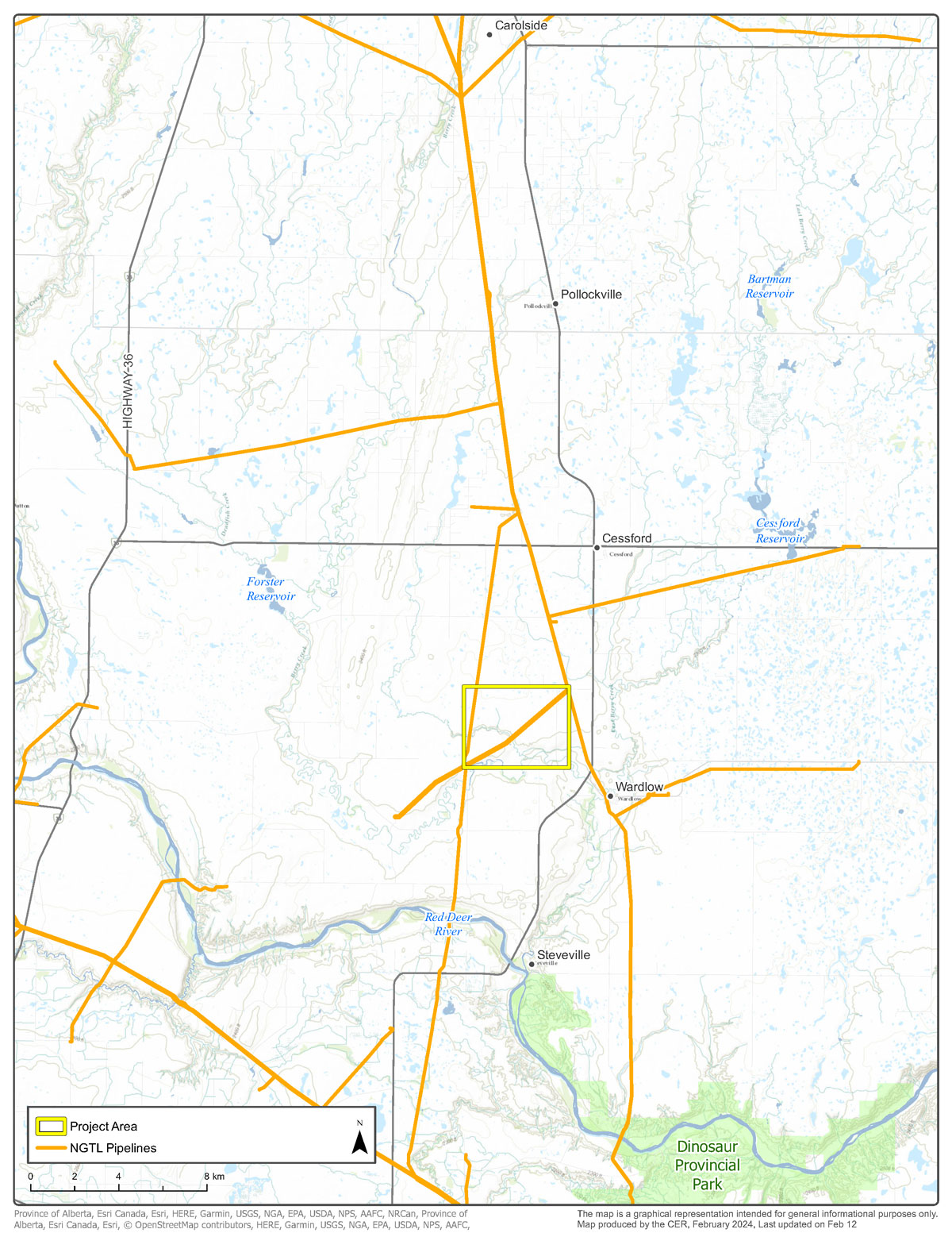 NOVA Gas Transmission Ltd. – NPS 6 Gregory Northeast Lateral Modifications map