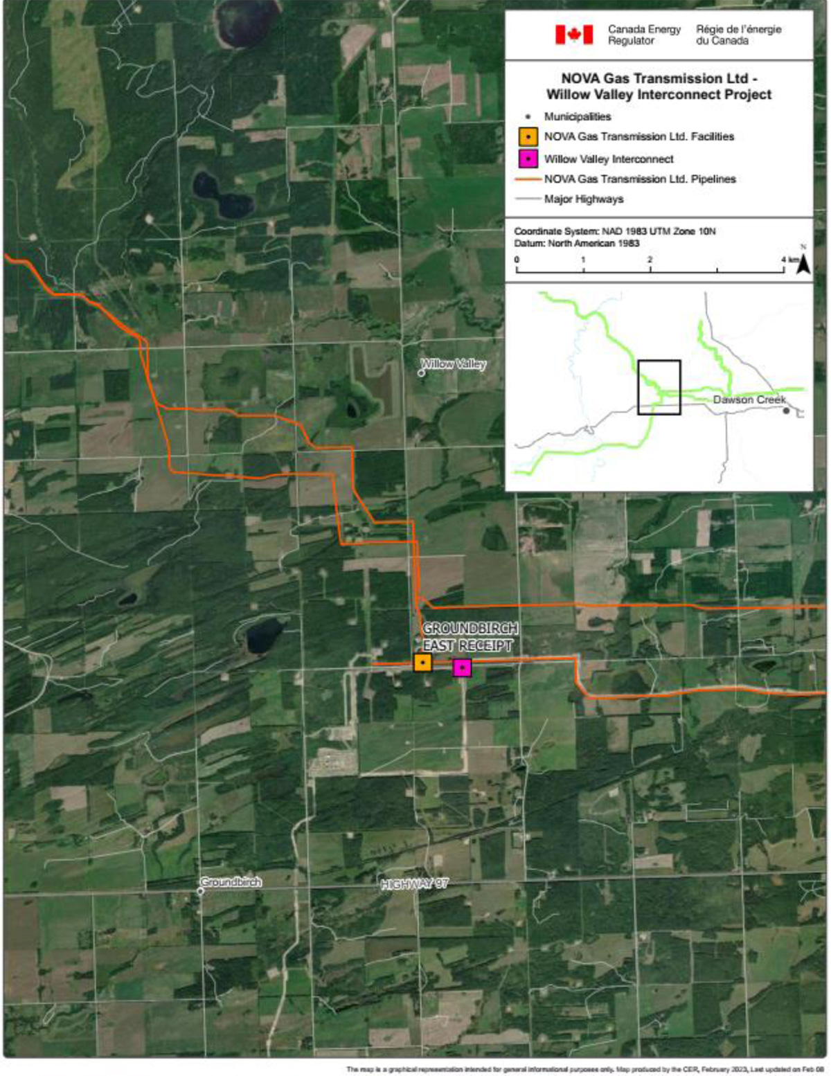 NOVA Gas Transmission Ltd. – Willow Valley Interconnect map