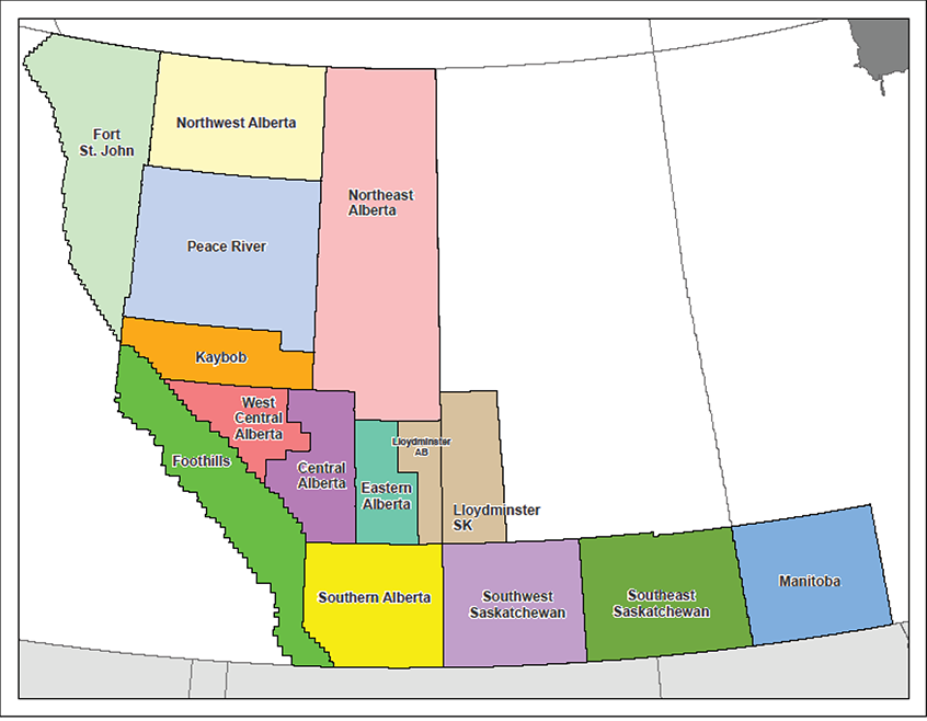 Figure A1.3 Western Canada Oil Areas Map