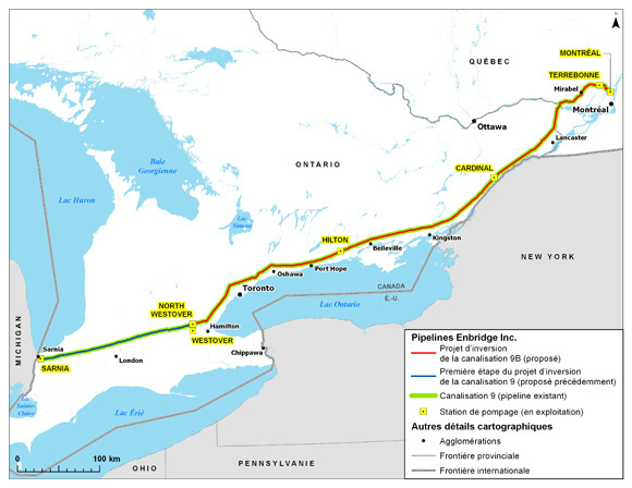 CARTE 1 : Canalisation 9 d’Enbridge